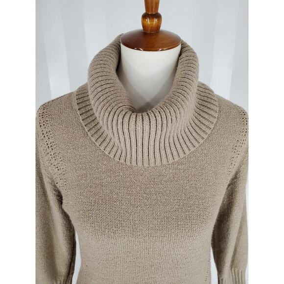 NEW YORK & CO Women's Taupe Cowl Neck Sweater Sz S - Picture 5 of 10